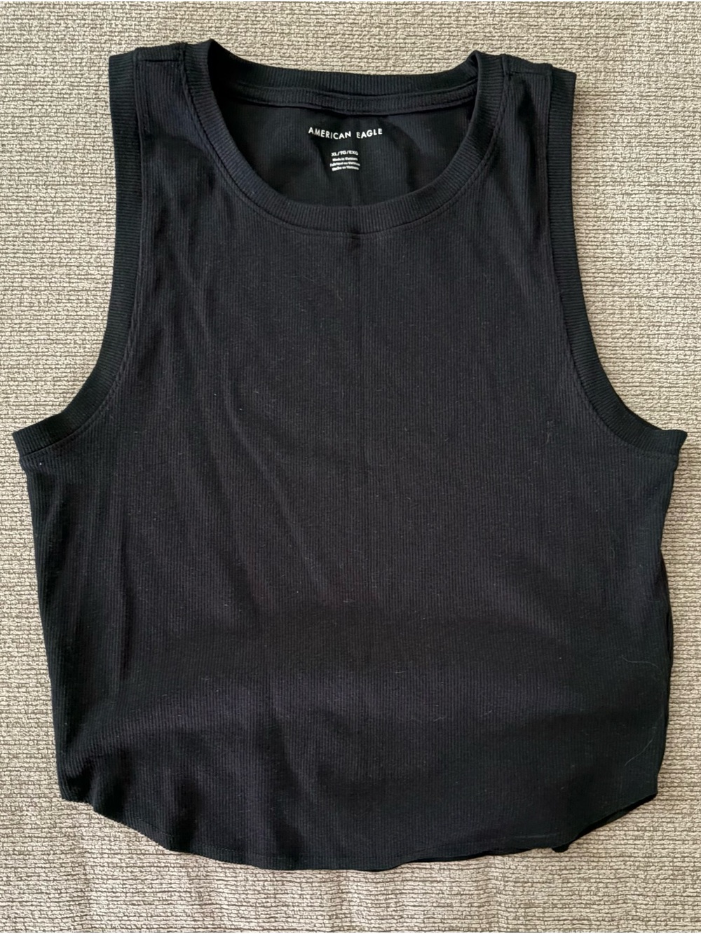 American Eagle Outfitters Black Ribbed Crewneck Tank